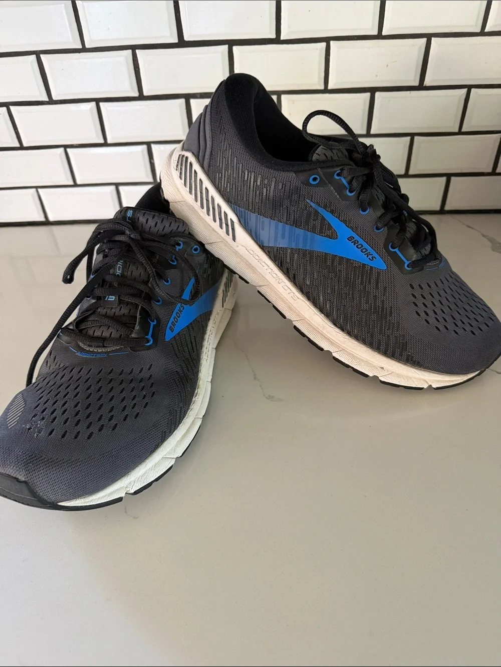Brooks Men’s Addiction GTS 15 Blk/Bl Supportive Running Shoes, Sz 11 EXTRA WIDE